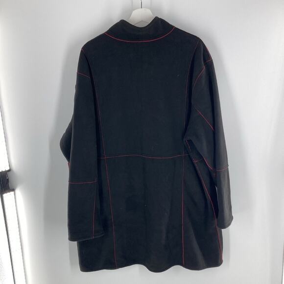 NEW Susan Graver Reversible Red Black Button Up Fleece Jacket Coat Size 2X - Picture 5 of 16